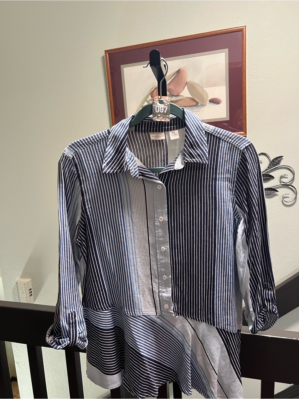 Westbound Blue & White Striped Button-Down Shirt PS #097